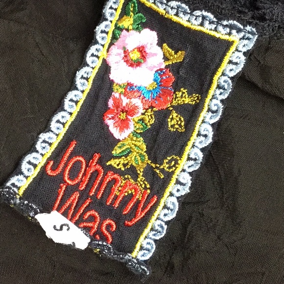 Johnny Was Black Crochet Lace Top - Picture 7 of 8